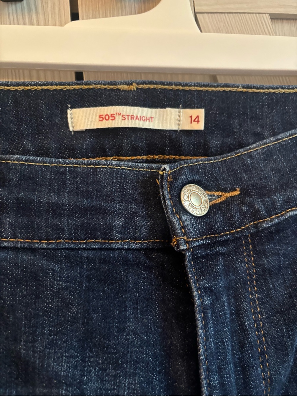 Levi's Women’s 505 Straight Dark Blue Jeans - Picture 3 of 16
